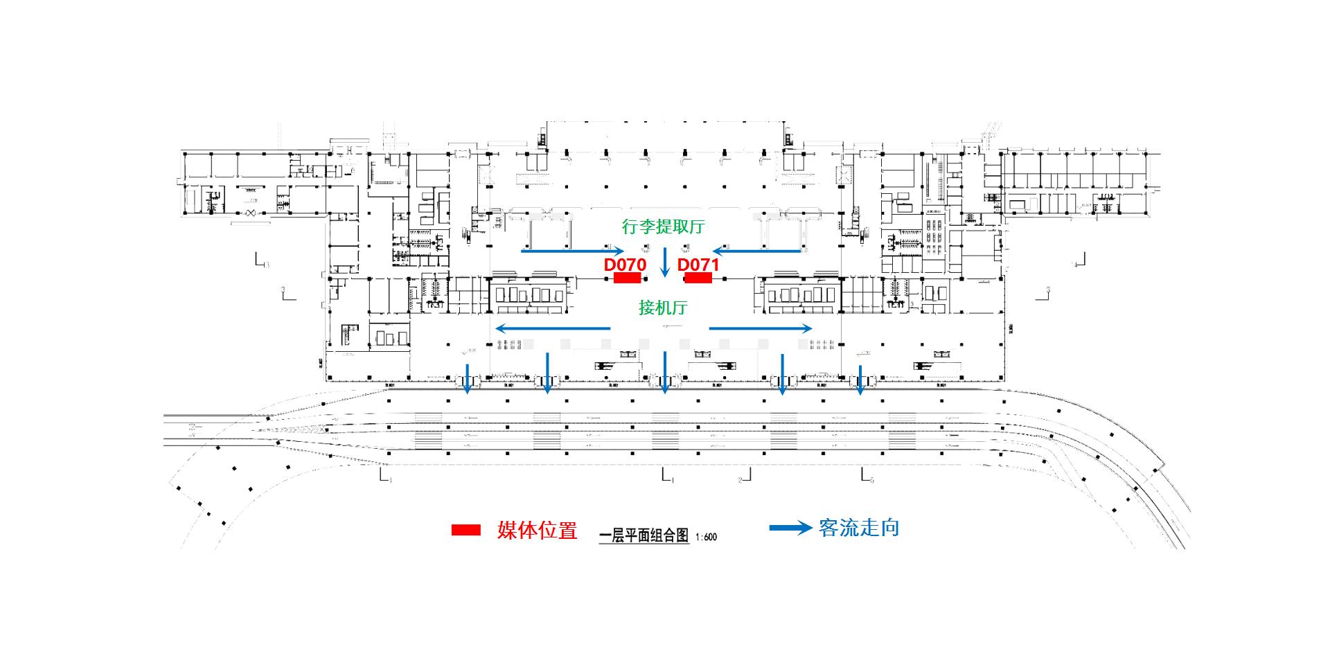 石家庄机场广告-到达行李厅双面灯箱点位图